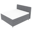 BOXSPRINGBETT 180/200 cm  in Grau  - Schwarz/Grau, KONVENTIONELL, Textil/Metall (180/200cm) - Carryhome