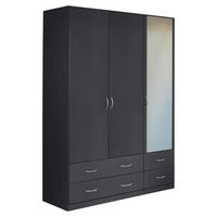 DREHTÜRENSCHRANK in Grau  - Silberfarben/Grau, Design, Glas/Holzwerkstoff (136/197/54cm) - Boxxx