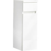 MIDISCHRANK 30/86/33 cm  - Weiss Hochglanz, Design, Glas/Holzwerkstoff (30/86/33cm) - Novel