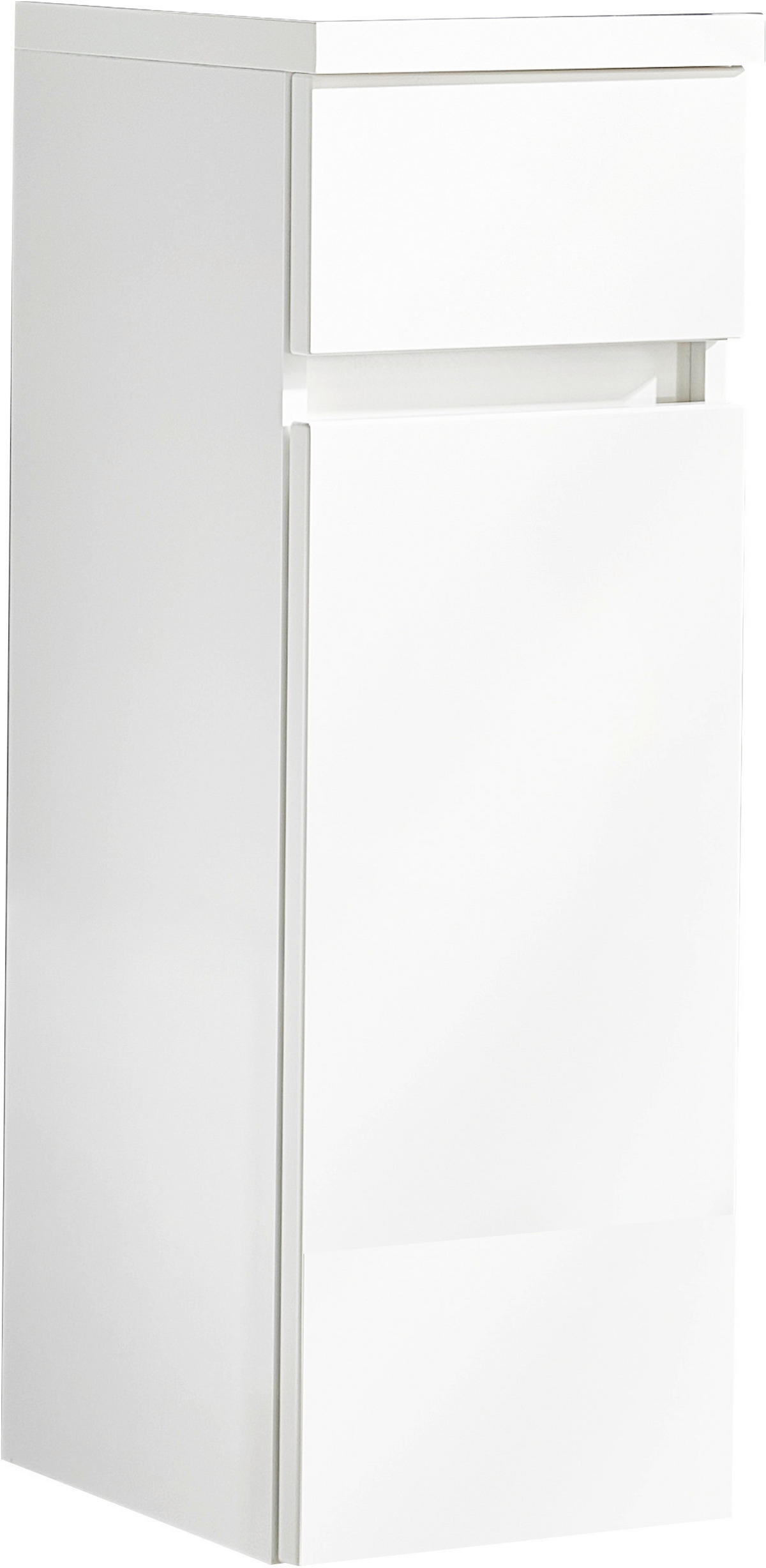 MIDISCHRANK 30/86/33 cm  - Weiss Hochglanz, Design, Glas/Holzwerkstoff (30/86/33cm) - Novel
