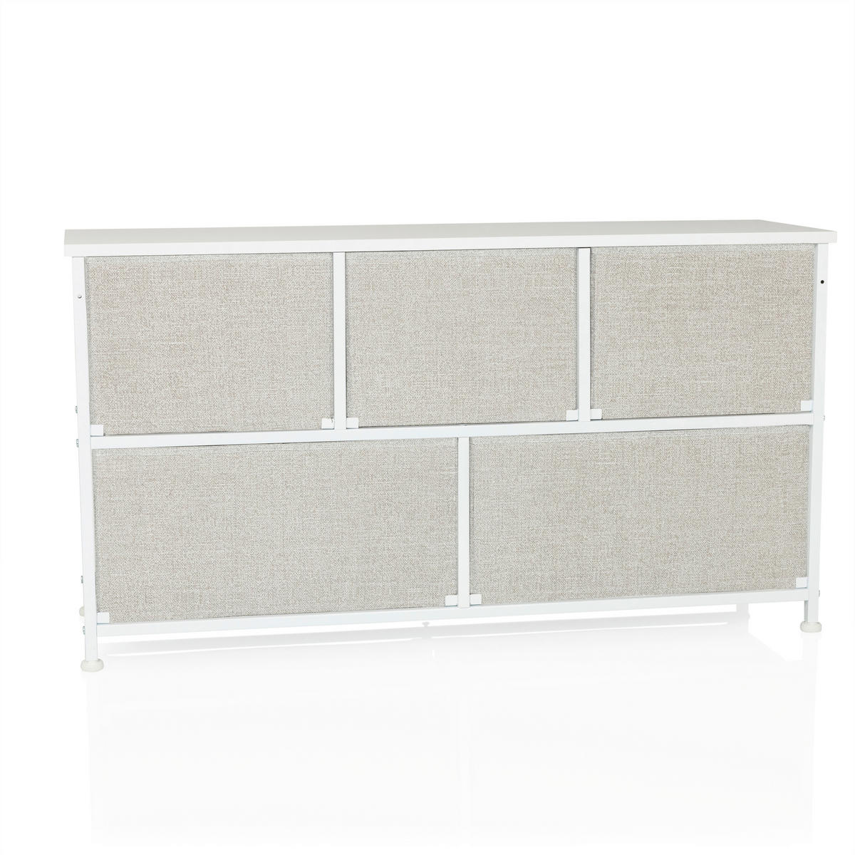 KOMMODE  in 100/55/30 cm  - Weiß/Grau, MODERN, Kunststoff/Textil (100/55/30cm) - MID.YOU