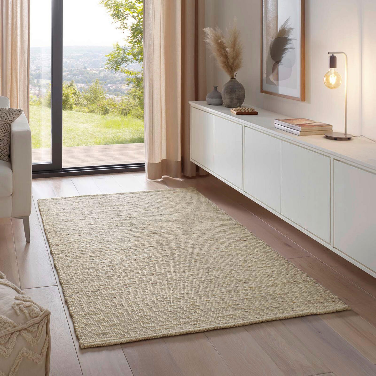 HANDWEBTEPPICH 300/390 cm Grau rechteckig  - Grau, Basics, Textil (300/390cm) - Linea Natura
