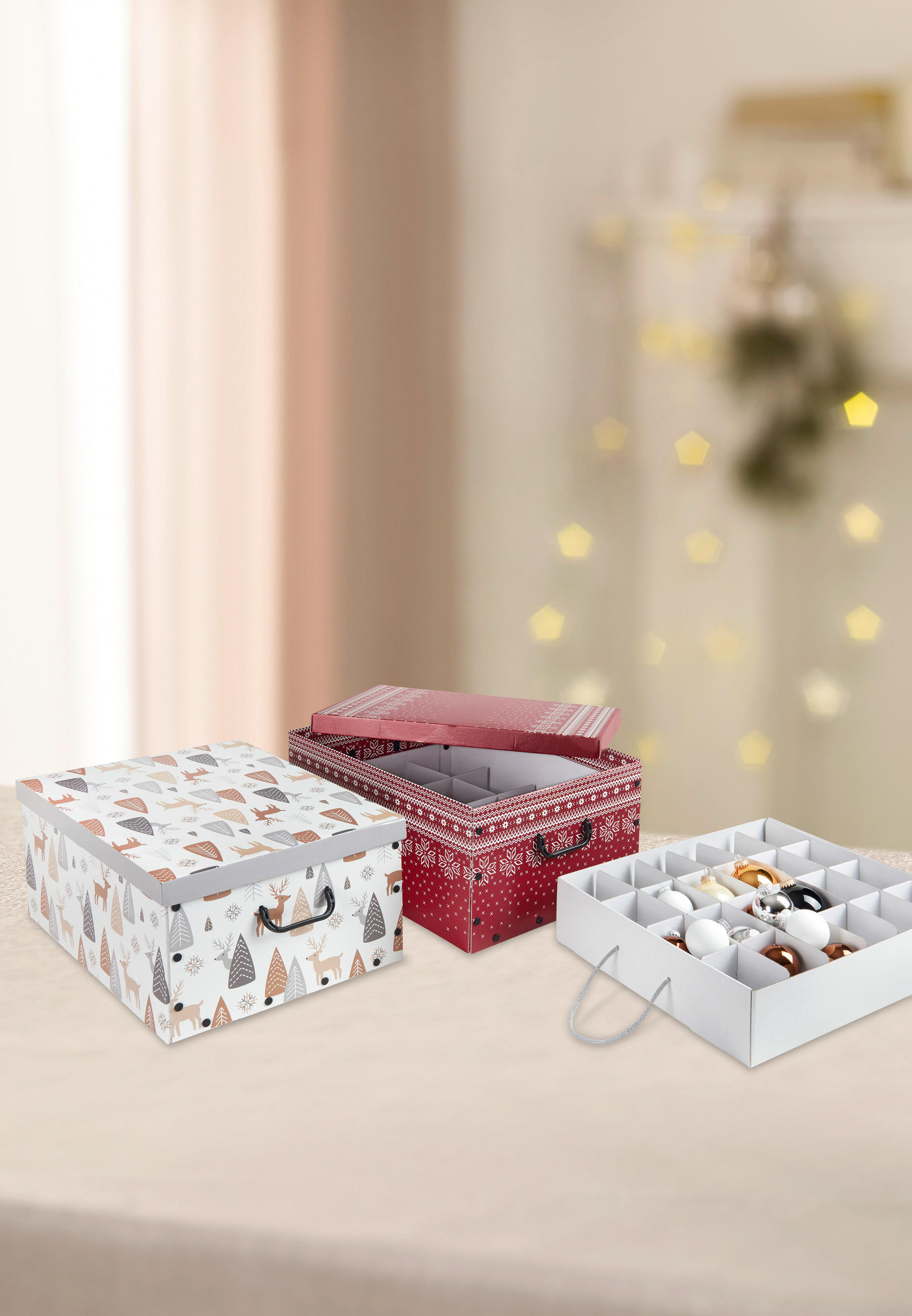 CUTIE PENTRU DEPOZITARE 39/50/24 cm     - alb/roșu, Basics, plastic/carton (39/50/24cm) - X-Mas