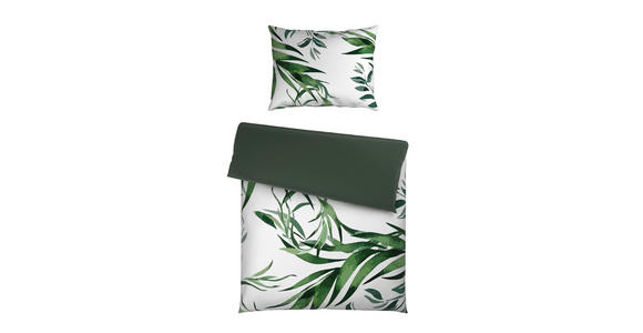 WENDEBETTWÄSCHE Satin 140/200 cm  - Grün, KONVENTIONELL, Textil (140/200cm) - Novel