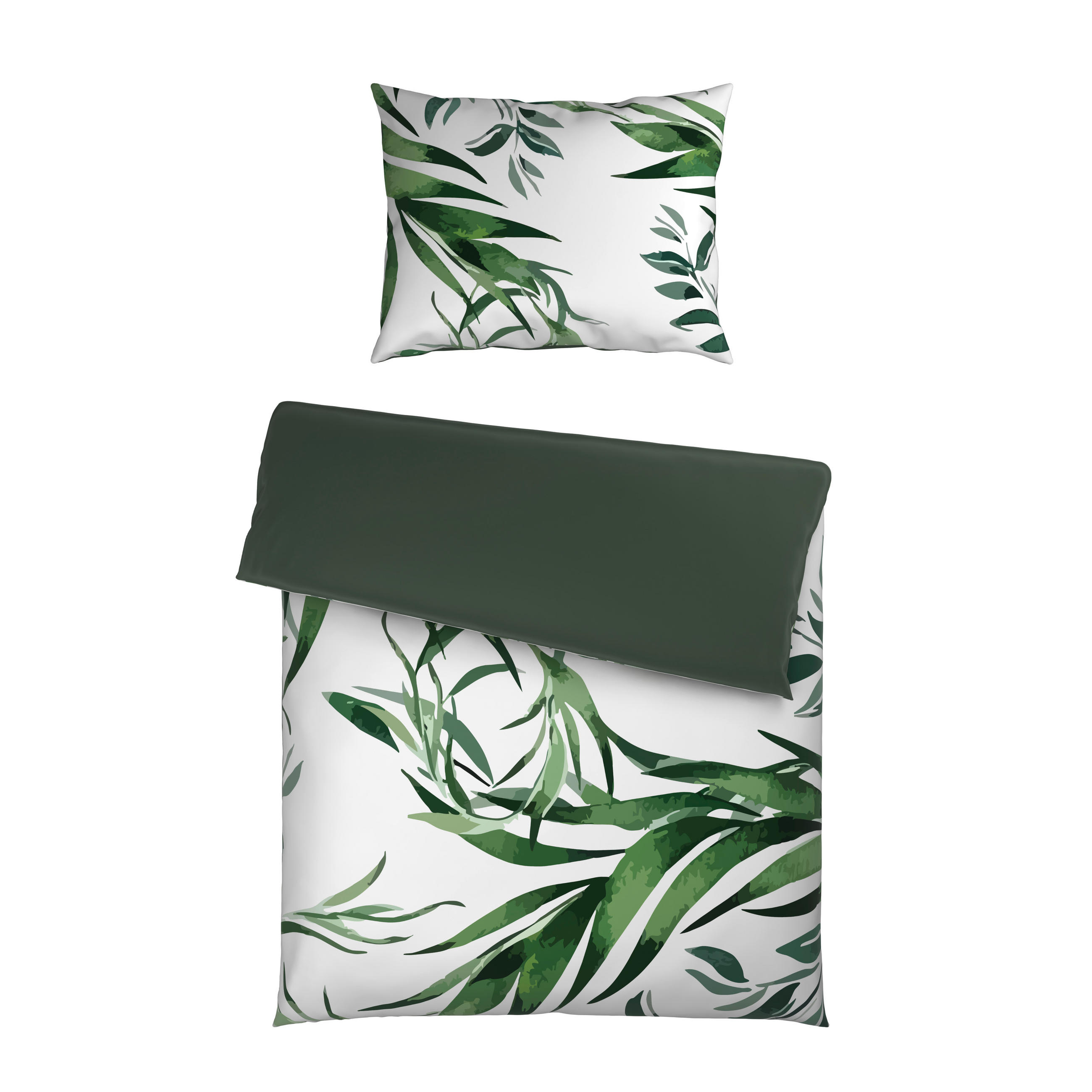 Novel OBOUSTRANNÉ POVLEČENÍ, satén, zelená, 140/200 cm