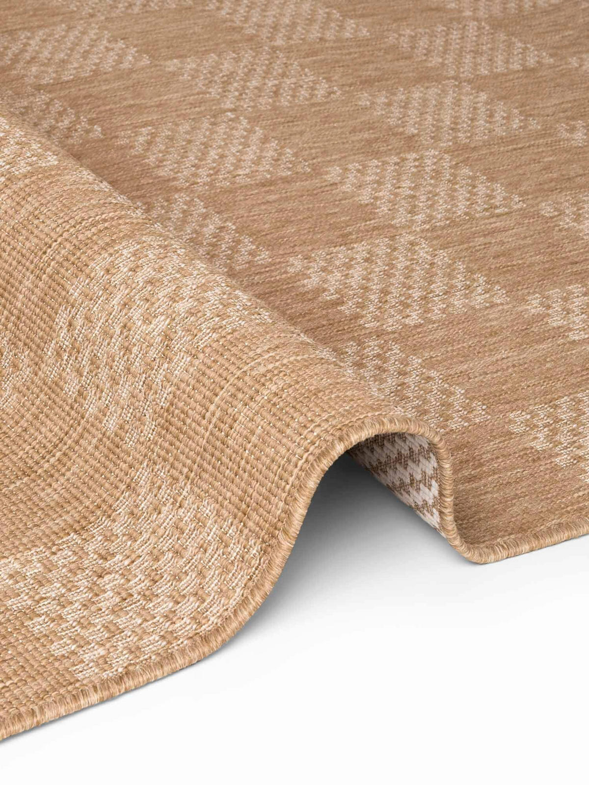 FLACHWEBETEPPICH 80/200 cm Haringey Weiß, Sandfarben rechteckig  - Sandfarben/Weiß, Design, Kunststoff (80/200cm)