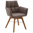 ARMLEHNSTUHL in Holz, Textil Eichefarben, Cappuccino  - Eichefarben/Cappuccino, Design, Holz/Textil (61/87/63cm) - Waldwelt