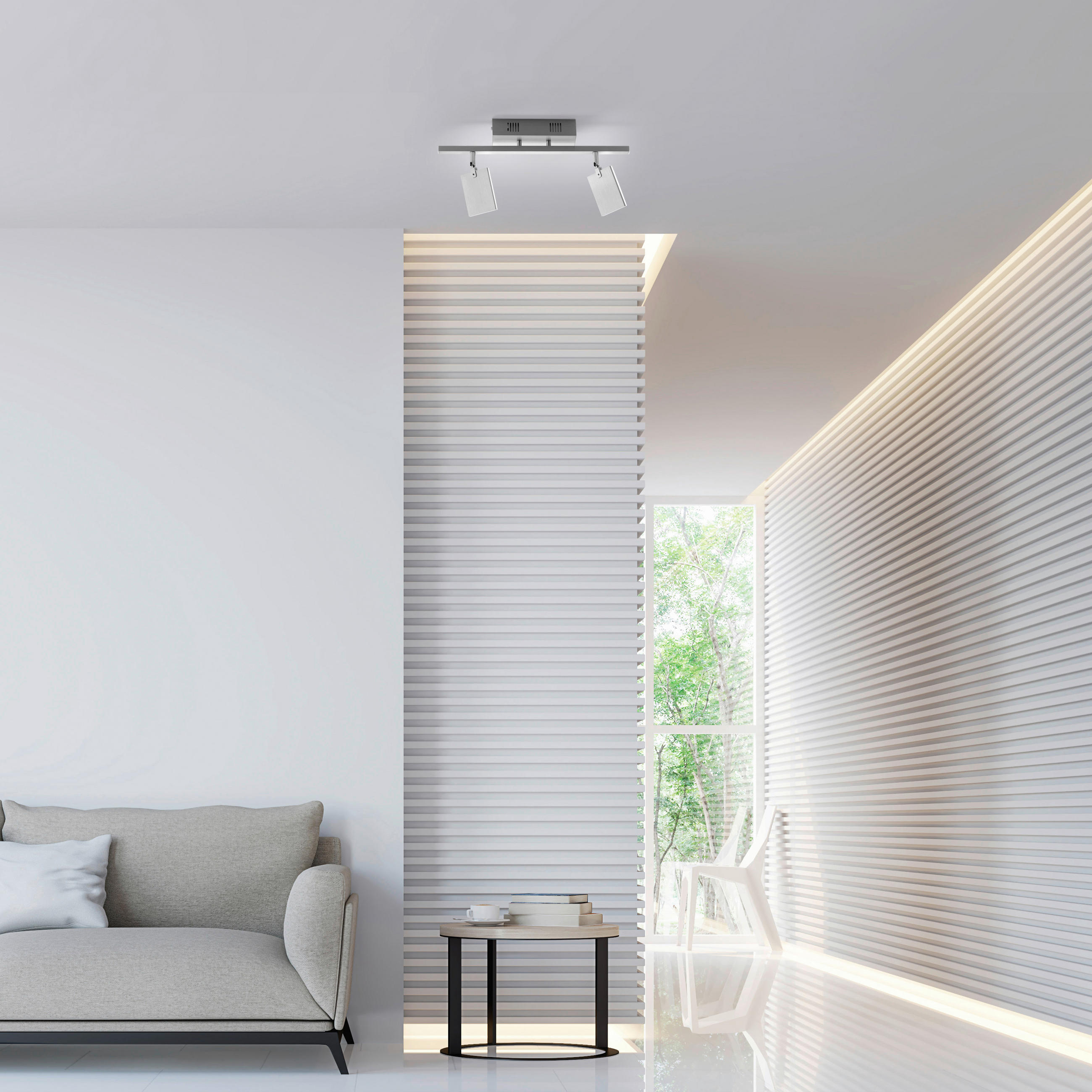 LED-STRAHLER PURE-MIRA 52,5/24/22,5 cm   - Alufarben, Design, Kunststoff/Metall (52,5/24/22,5cm) - Neuhaus PURE