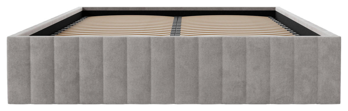 POLSTERBETT Bettkasten, Lattenrost 160/200 cm  in Hellgrau  - Hellgrau/Schwarz, Design, Holz/Textil (160/200cm) - Boxxx