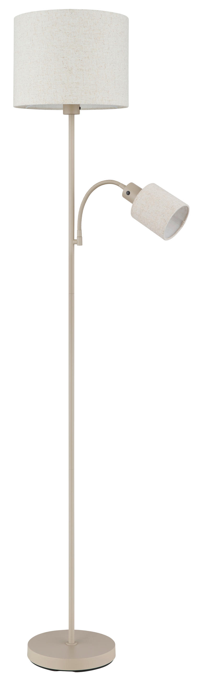 STEHLEUCHTE Genaro 30/165 cm  - Sandfarben/Beige, Design, Kunststoff/Textil (30/165cm) - Globo
