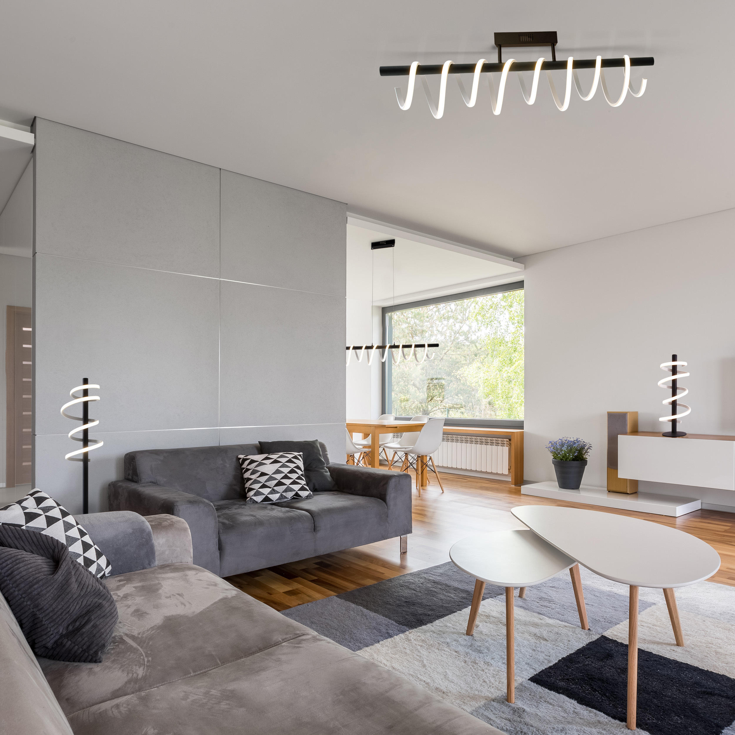 LED-HÄNGELEUCHTE 100/6/150 cm  - Schwarz/Weiß, Design, Kunststoff/Metall (100/6/150cm) - Näve