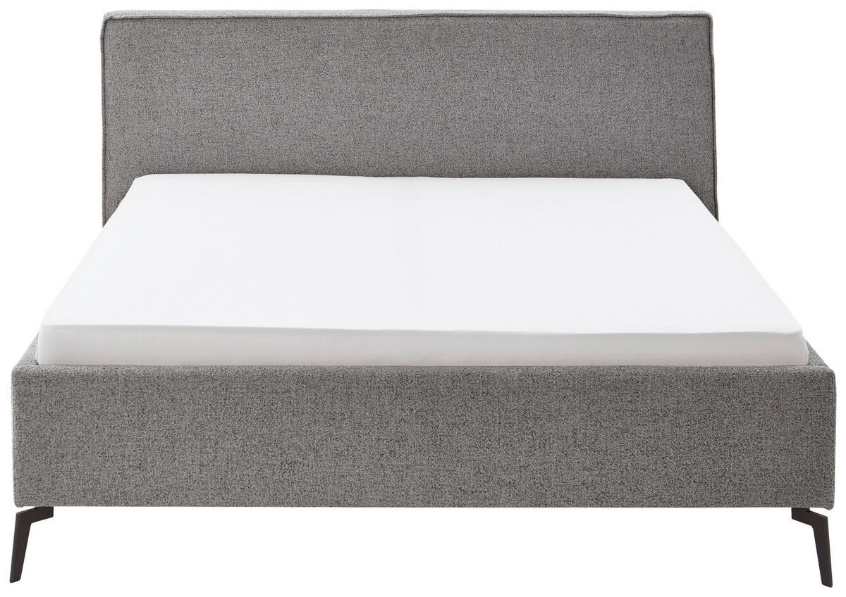 POLSTERBETT 180/200 cm  in Grau  - Birkefarben/Buchefarben, Design, Holz/Textil (180/200cm) - home24