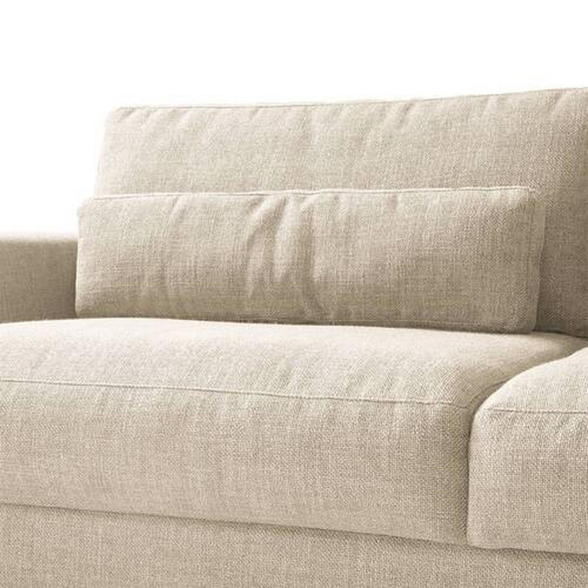 3-SITZER-SOFA in Webstoff Beige  - Beige/Schwarz, Design, Kunststoff/Textil (250/80/117cm) - home24