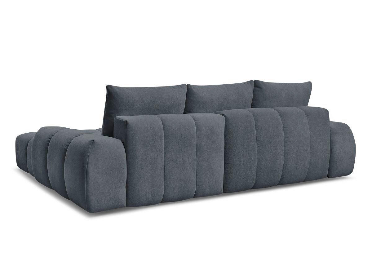 ECKSCHLAFSOFA EVEREST  mit Rücken echt, Armteil links, Armteil rechts Struktur Dunkelblau  - Schwarz/Dunkelblau, MODERN, Kunststoff/Textil (318/180cm) - Livetastic