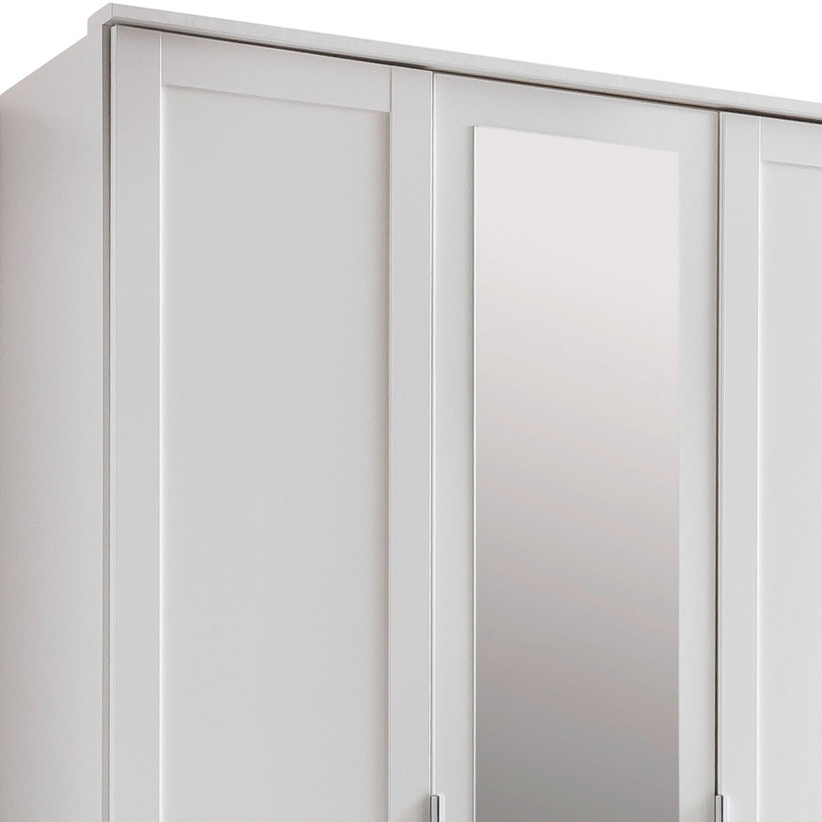 DREHTÜRENSCHRANK 135/211/59 cm 3-türig Weiß  - Silberfarben/Weiß, KONVENTIONELL, Glas/Holzwerkstoff (135/211/59cm) - MID.YOU