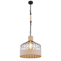 VISEČA SVETILKA        35/135 cm     60 W E27 - črna/rjava, Romantika, kovina/naravni materiali (35/135cm)
