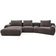 ECKSOFA  in Chenille Dunkelgrau  176/362 cm  - Dunkelgrau/Schwarz, KONVENTIONELL, Kunststoff/Textil (176/362cm) - Carryhome