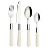 BESTECKSET 16-teilig Edelstahl  - Creme, Design, Kunststoff/Metall - Echtwerk