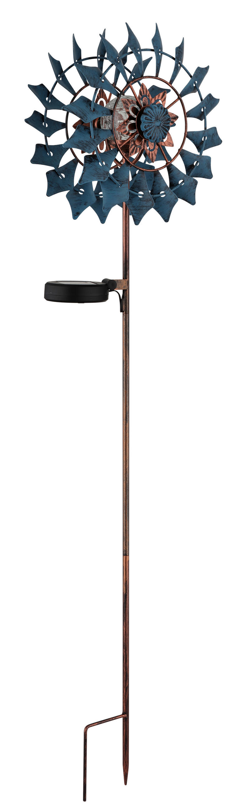 SOLARLEUCHTE  - Blau/Klar, Design, Glas/Metall (22,5/11,5/92cm) - Globo