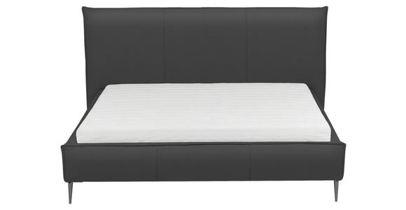 POLSTERBETT 140/200 cm,  in Anthrazit, gepolstertes Kopfteil,  - Anthrazit/Schwarzchrom, KONVENTIONELL, Leder/Metall (140/200cm) - Esposa