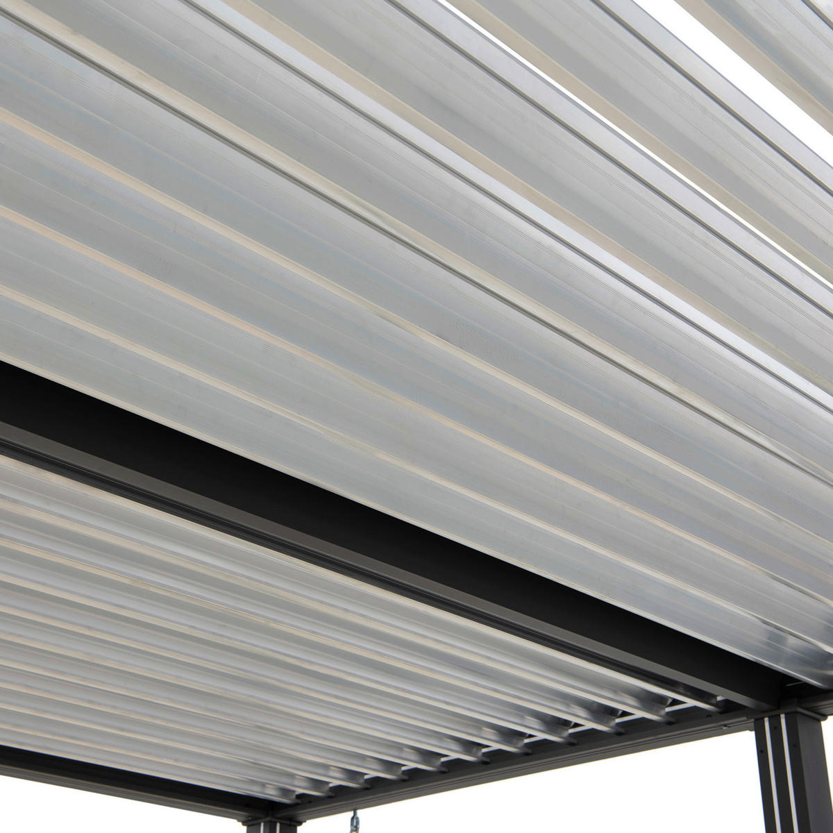 PAVILLON 406/223/306 cm Aluminium  - Anthrazit/Silberfarben, Basics, Metall (406/223/306cm) - Modante