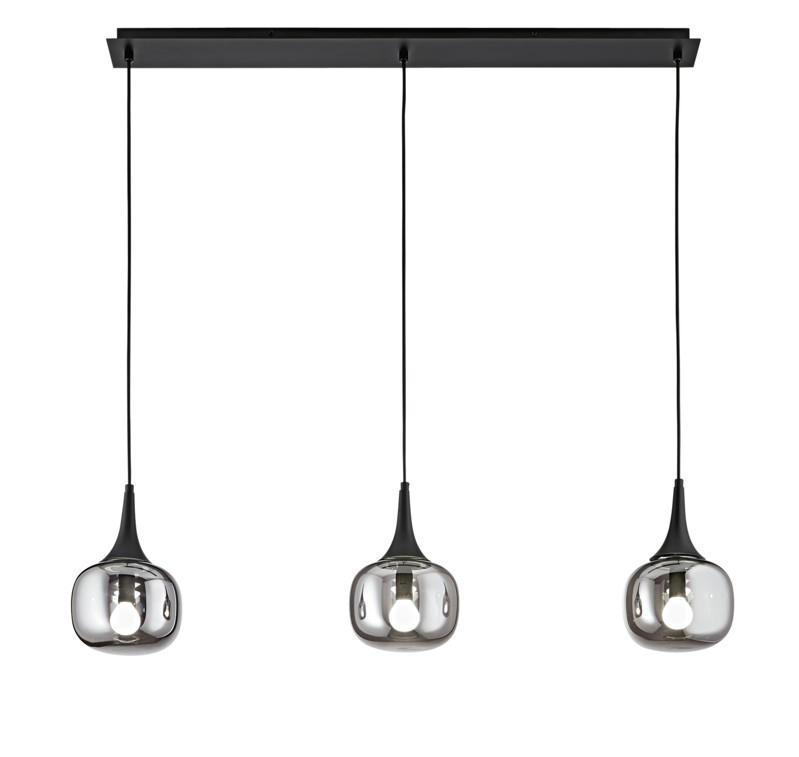 HÄNGELEUCHTE Luce Ambiente e Design 97/17/150 cm   - Schwarz, Trend, Glas/Metall (97/17/150cm)