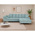 ECKSOFA Blaugrau Cord Rückenkissen, Armlehnenkissen, Rücken echt  - Blaugrau/Schwarz, KONVENTIONELL, Textil/Metall (332/231cm) - Carryhome