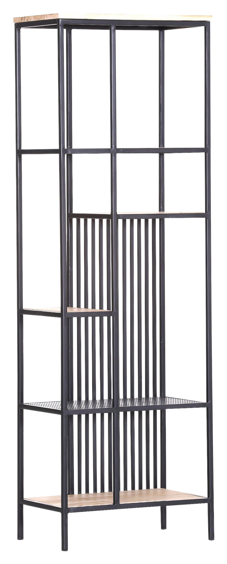 REGAL Schwarz, Akaziefarben  50/155/30 cm  - Schwarz/Akaziefarben, Trend, Holz/Metall (50/155/30cm) - Carryhome