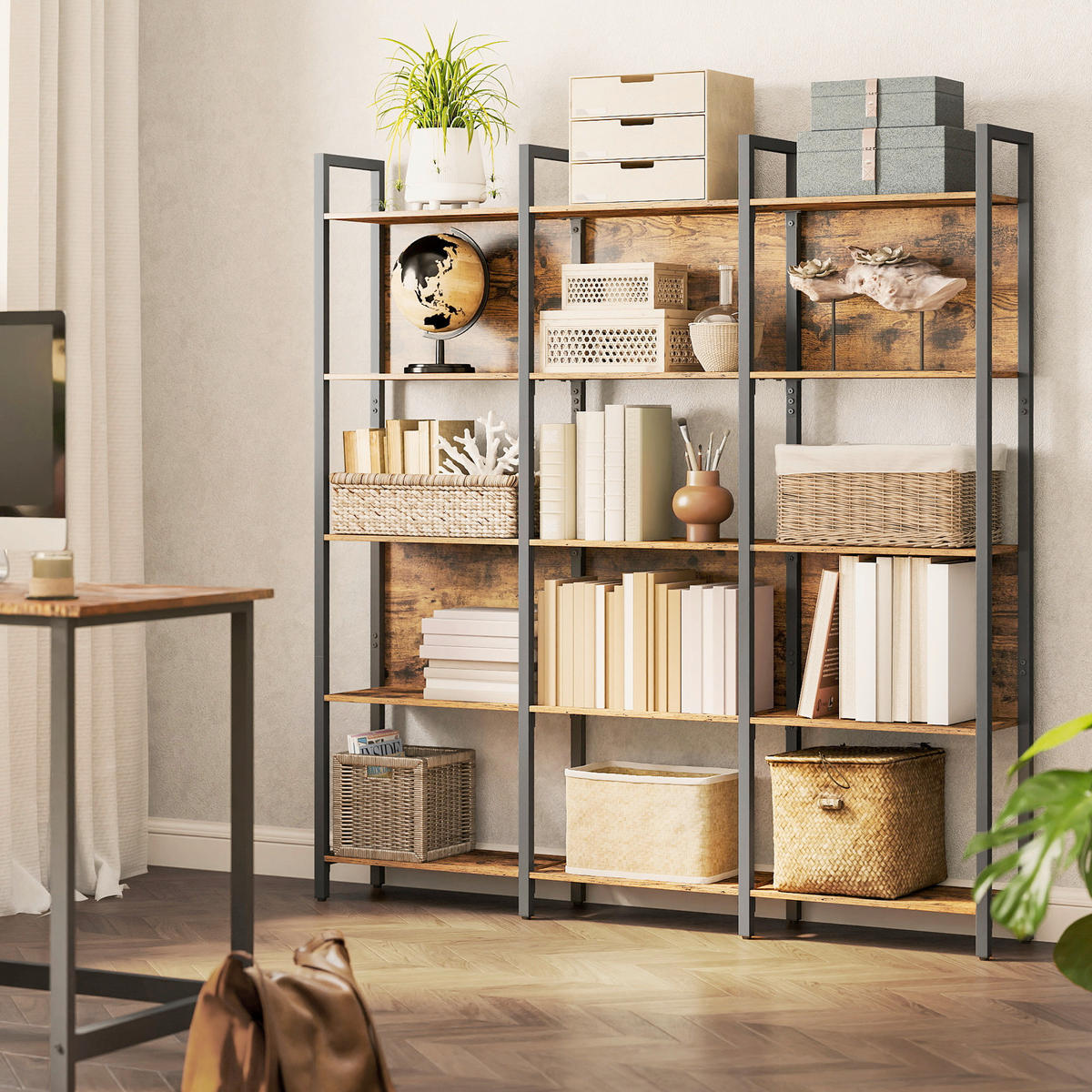 BEISTELLREGAL 128/187,1/24 cm  - Schwarz/Braun, Trend, Holzwerkstoff/Kunststoff (128/187,1/24cm) - Boxxx