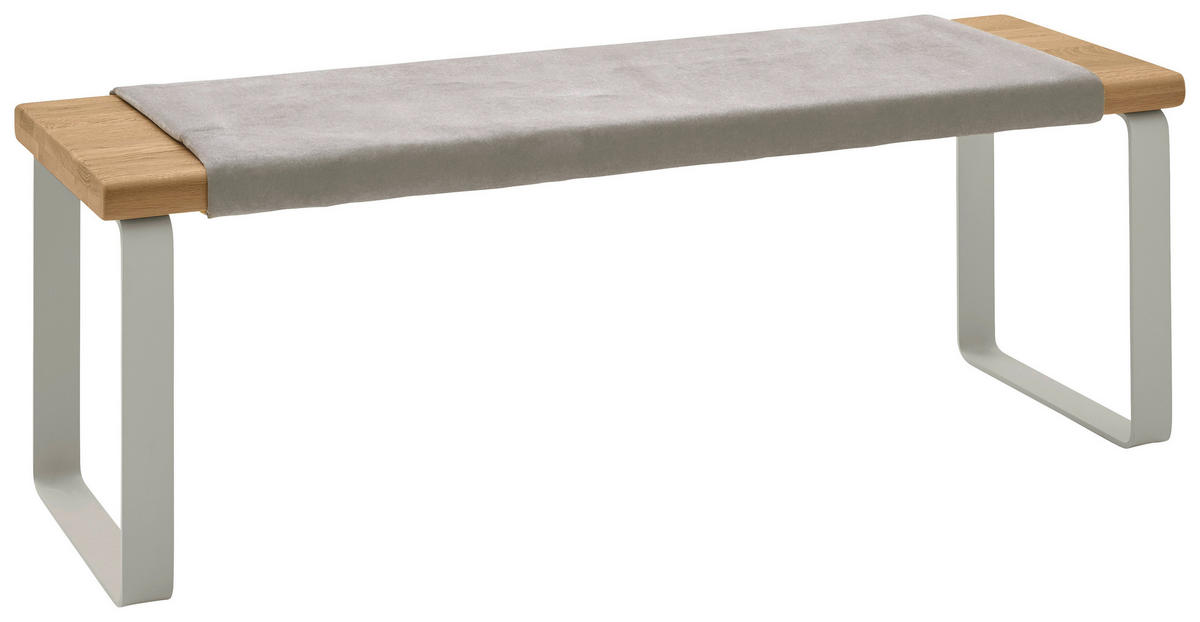 BETTBANK Flachgewebe Wildeiche Hellgrau, Perlmutt, Wildeiche  - Wildeiche/Perlmutt, Design, Holz/Textil (120/41/40cm) - Valnatura