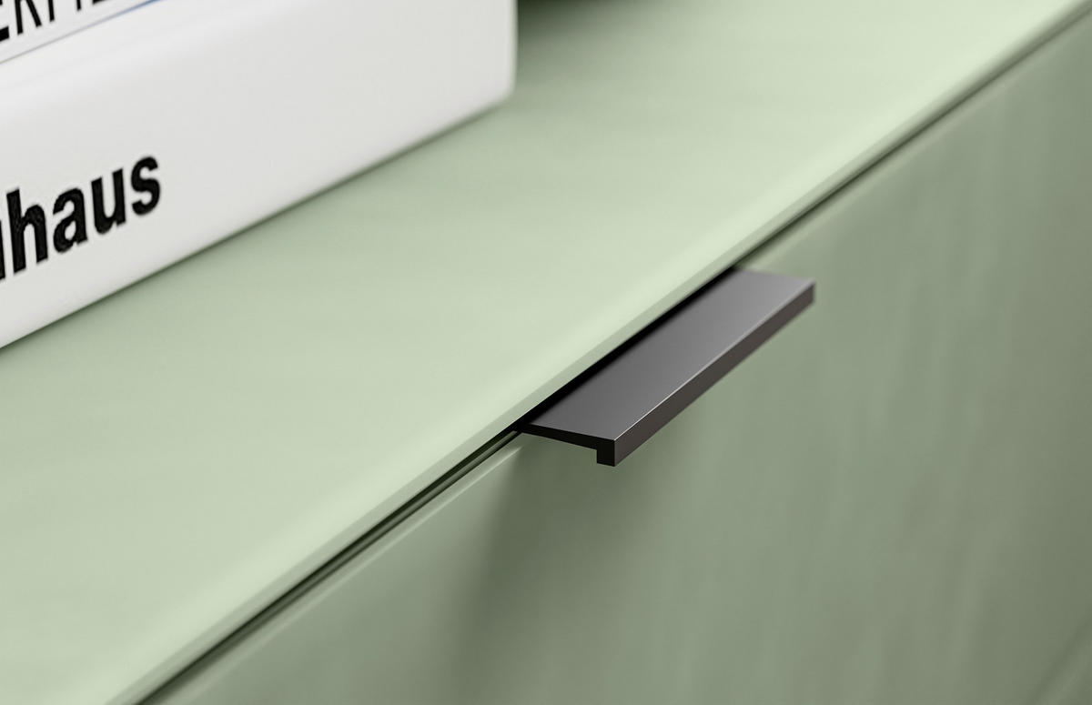 SIDEBOARD  160/94/40 cm 4 Schublade(n)  - Salbeigrün/Schwarz, Basics, Glas/Holzwerkstoff (160/94/40cm) - Novel
