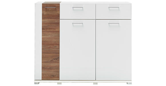 SCHUHSCHRANK 135/112/38 cm - Chromfarben/Weiß, Design, Holzwerkstoff/Metall (135/112/38cm) - Voleo