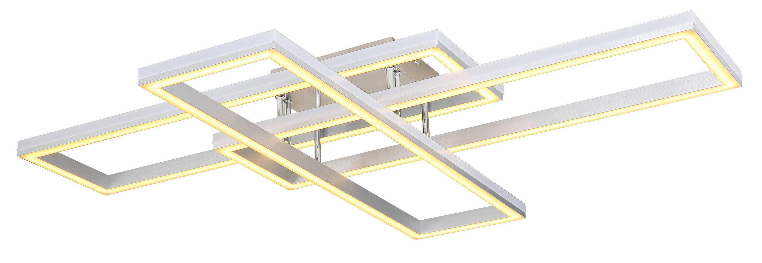 LED-DECKENLEUCHTE 50 W    100/69,5/13,5 cm  - Silberfarben/Opal, Design, Kunststoff/Metall (100/69,5/13,5cm) - Globo
