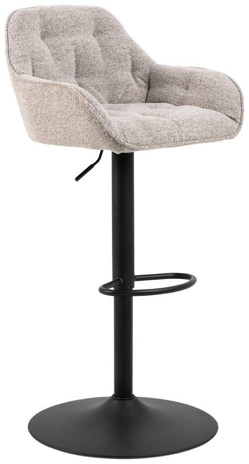 BARHOCKER Bouclé Beige  - Beige/Schwarz, MODERN, Textil/Metall (52/109/52cm) - MID.YOU