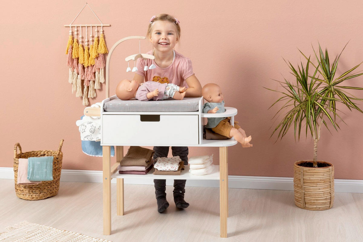 PUPPENWICKELKOMMODE VIOLA  - Naturfarben/Weiß, Basics, Holz/Holzwerkstoff (71/30/90cm) - MUSTERKIND