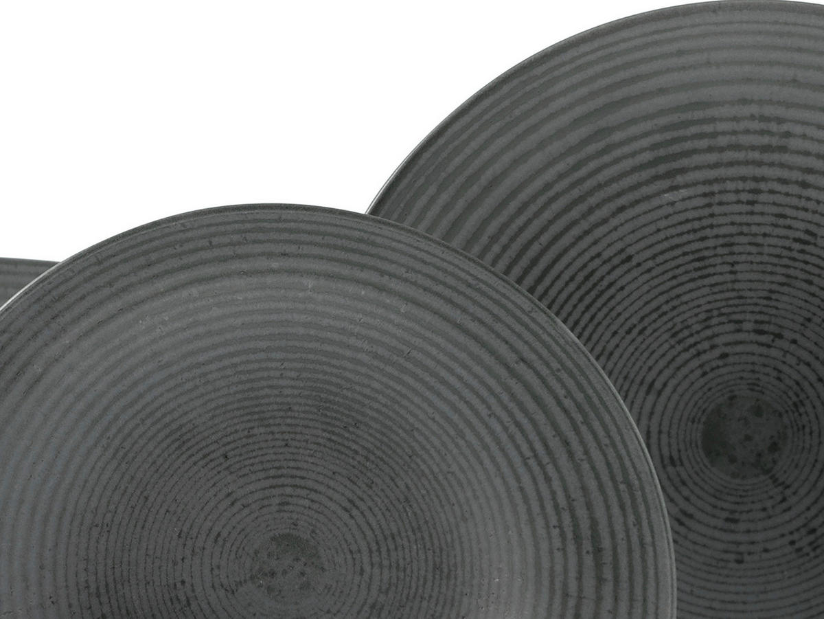 TAFELSERVICE Catania Anthrazit 12-teilig  - Anthrazit, Basics, Keramik (34/30/31cm) - Creatable