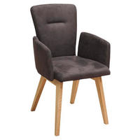 ARMLEHNSTUHL  in Mikrofaser  - Eichefarben/Anthrazit, KONVENTIONELL, Holz/Textil (57/91/66cm) - Dieter Knoll