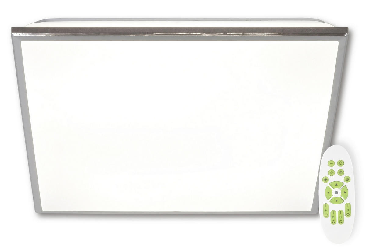 STROPNÉ LED SVIETIDLO, 48/48/6.5 cm - strieborná, Design, kov/plast (48/48/6.5cm)