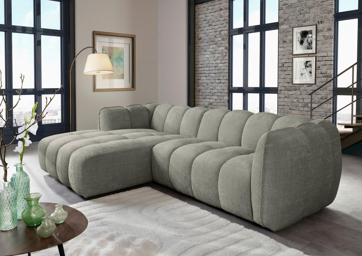 HÖRNSOFFA i chenille mörkgrå  - mörkgrå/svart, Klassisk, textil/plast (172/272cm) - MID.YOU