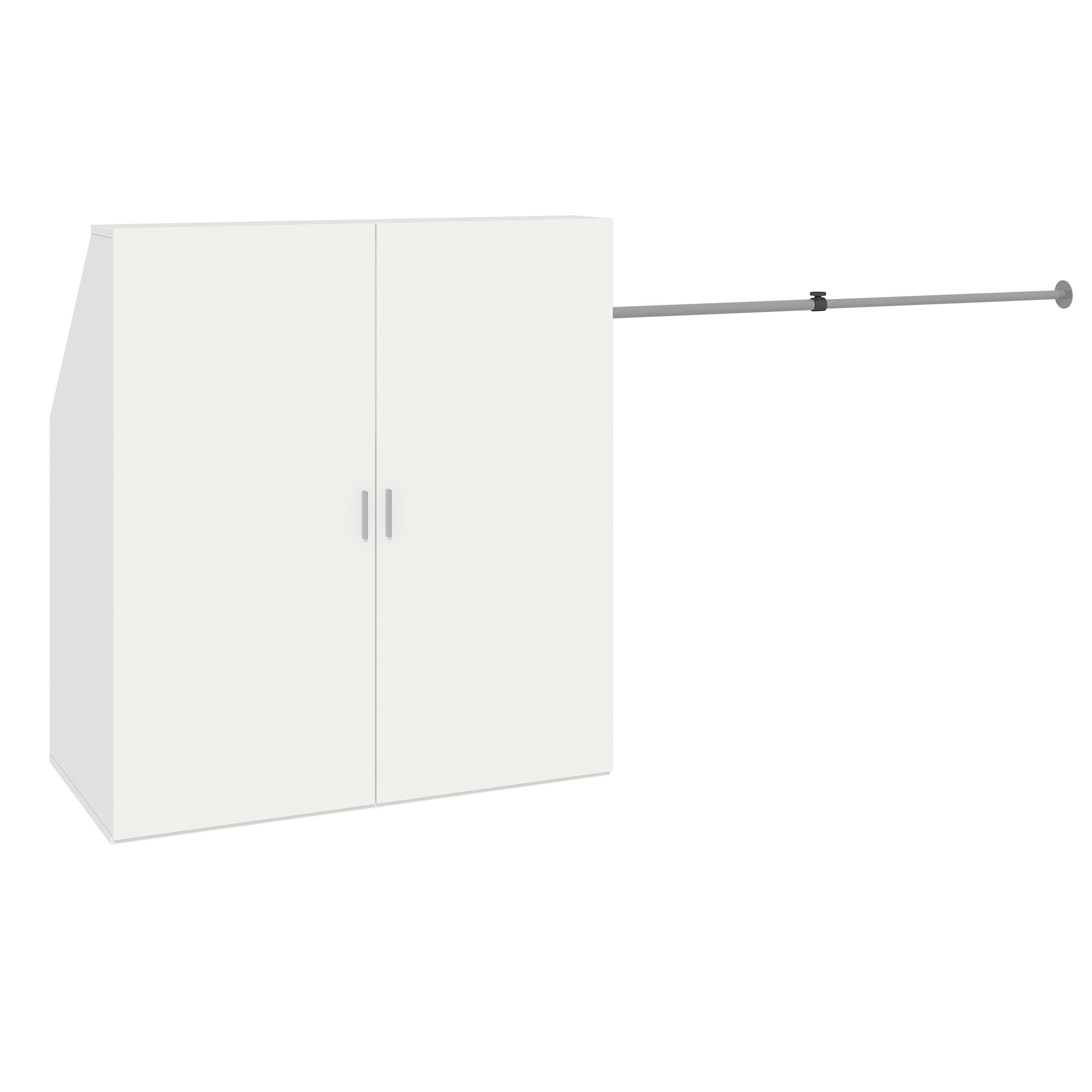 KOMBISCHRANK 90/100/52 cm 2 Tür(en)-türig Weiß  - Silberfarben/Weiß, MODERN, Holzwerkstoff/Metall (90/100/52cm) - Livetastic