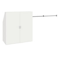 KOMBISCHRANK 90/100/52 cm 2 Tür(en)-türig Weiß  - Silberfarben/Weiß, MODERN, Holzwerkstoff/Metall (90/100/52cm) - Livetastic