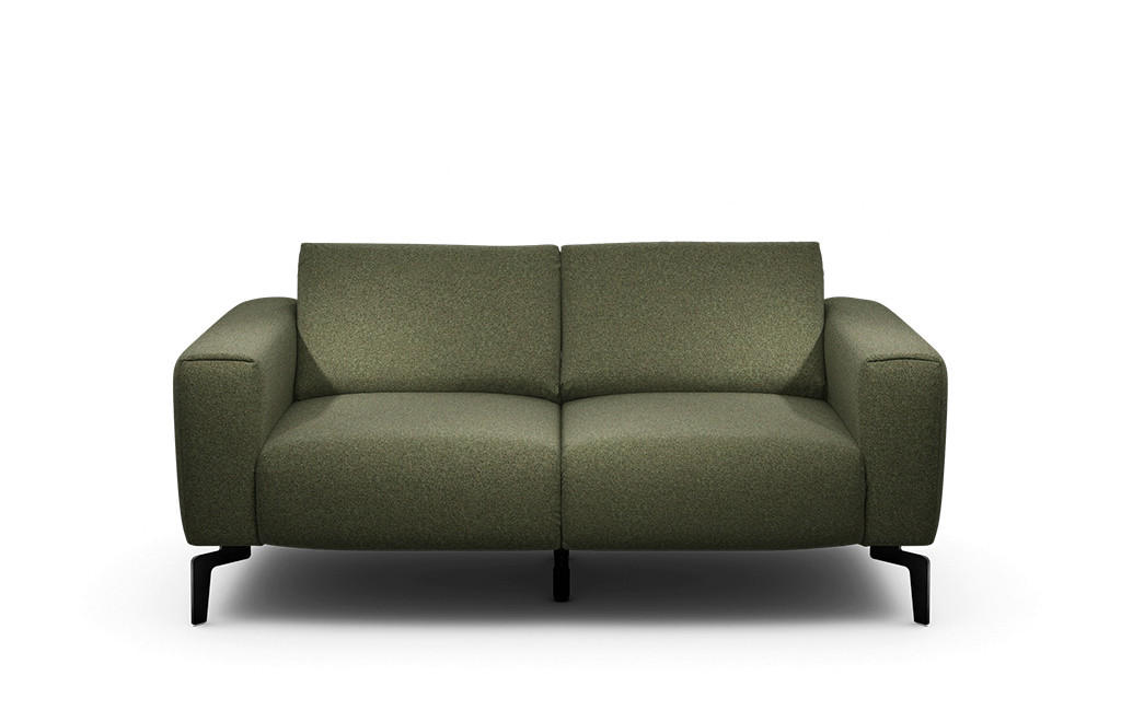 2-SITZER-SOFA Chenille Waldgrün  - Waldgrün/Schwarz, Design, Textil/Metall (180/86/86-94cm) - SENSOO