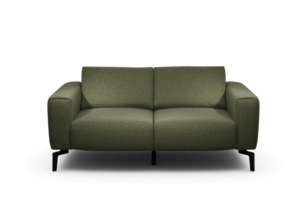 2-SITZER-SOFA Chenille Waldgrün  - Waldgrün/Schwarz, Design, Textil/Metall (180/86/86-94cm) - SENSOO
