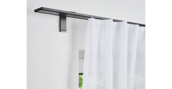 VORHANGSCHIENE - Schwarz, Basics, Metall (250cm) - Homeware