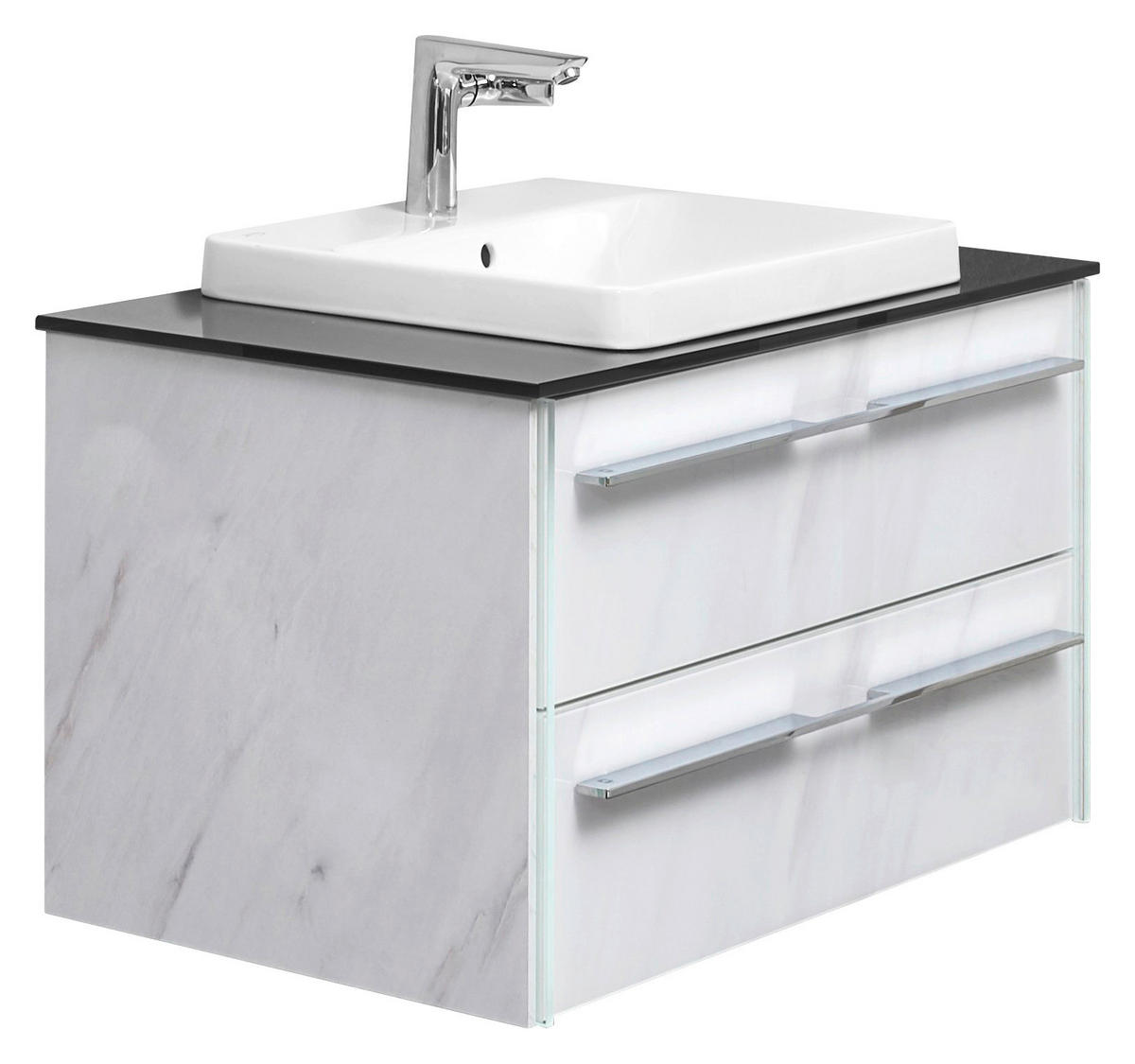 WASCHTISCHKOMBI 93,5 cm  - Weiß, Design, Glas/Keramik (93,5cm) - Leonardo Living