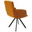ARMLEHNSTUHL  Sitzfläche 180° drehbar, automatische Rückholfunktion Webstoff, Mikrofaser  - Schwarz/Orange, Design, Textil/Metall (60/96/61cm) - Linea Natura