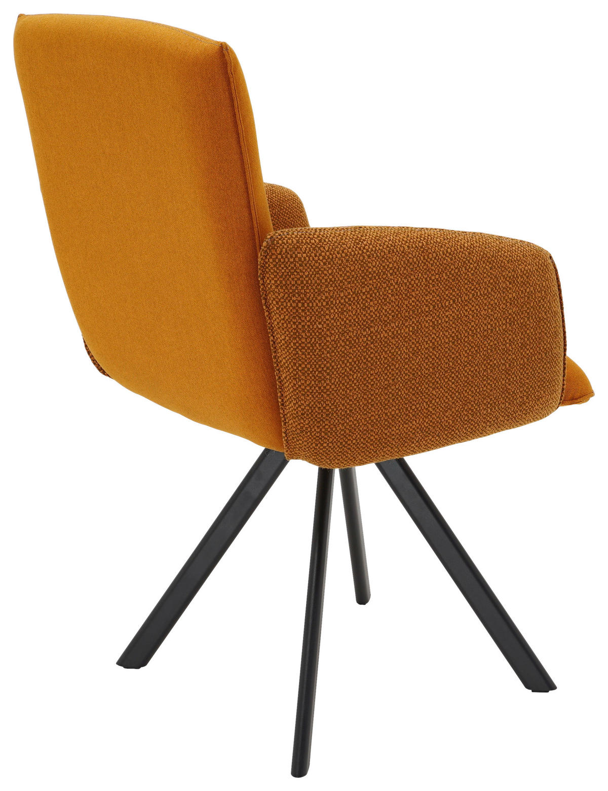 ARMLEHNSTUHL  in Webstoff, Mikrofaser  - Schwarz/Orange, Design, Textil/Metall (60/96/61cm) - Linea Natura
