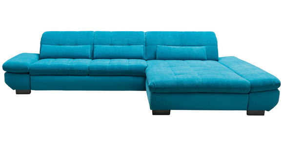 ECKSOFA Türkis Mikrofaser  - Türkis/Schwarz, Design, Textil/Metall (341/204cm) - Xora