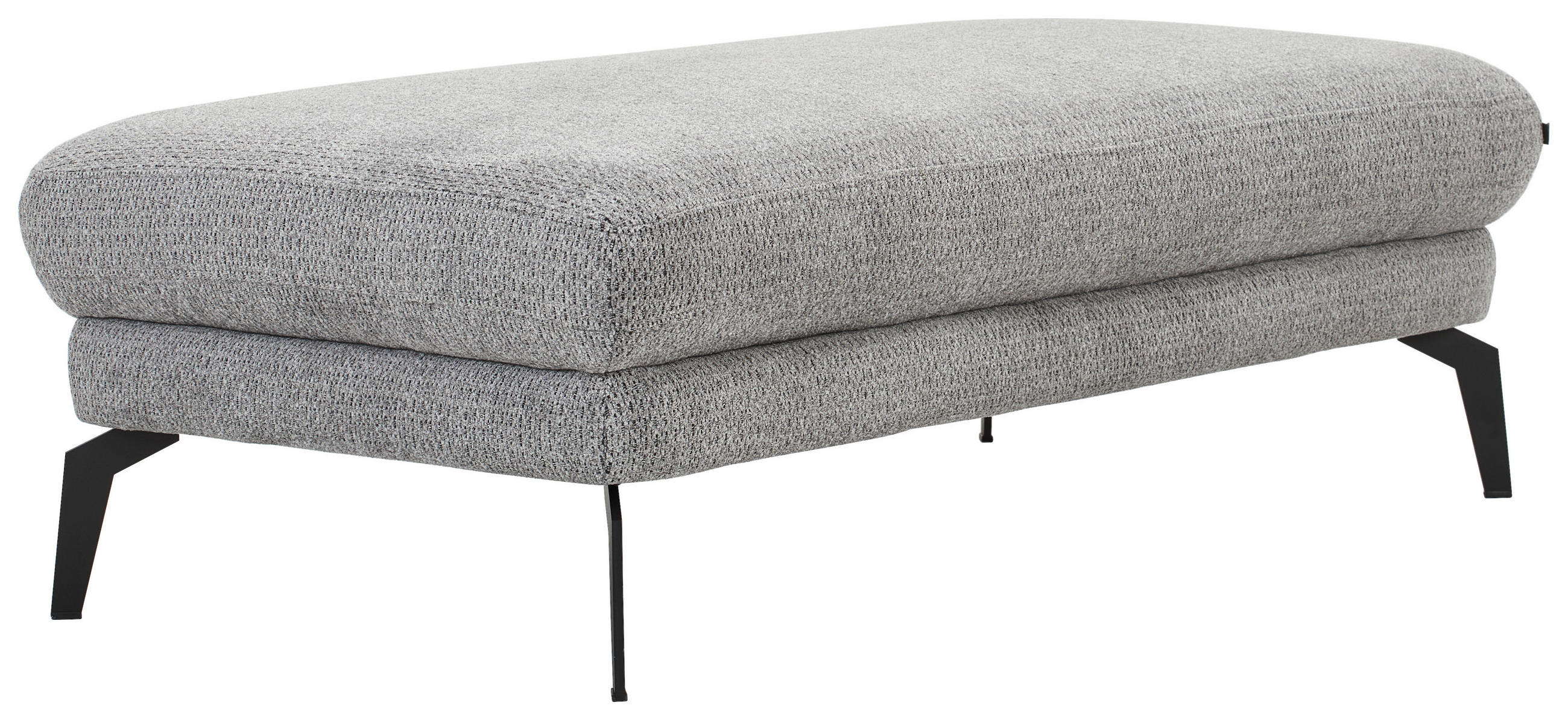 HOCKER Chenille Grau  - Schwarz/Grau, Design, Textil/Metall (136/43/70cm) - Stylife