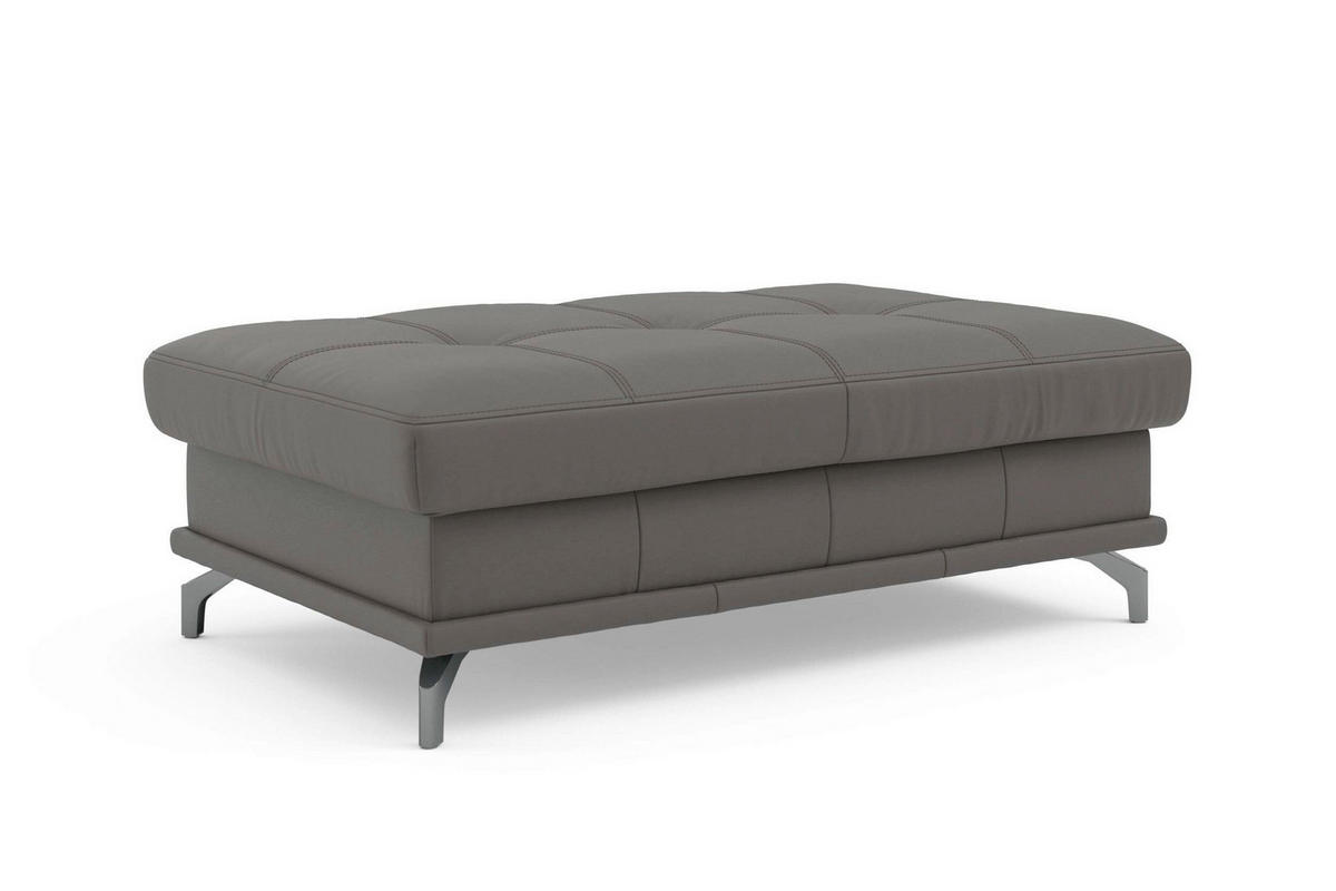 HOCKER COSTELLO E Echtleder Mokka  - Schwarz/Mokka, Basics, Leder/Metall (133/47/72cm) - Sit & More